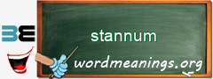 WordMeaning blackboard for stannum